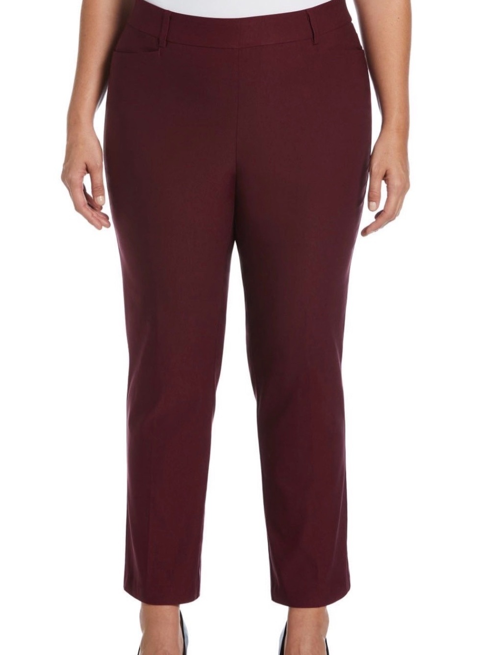 Rafaella Pull On Stretch Ankle Pants in Windsor Wine Womens 18 NWT - Picture 2 of 7